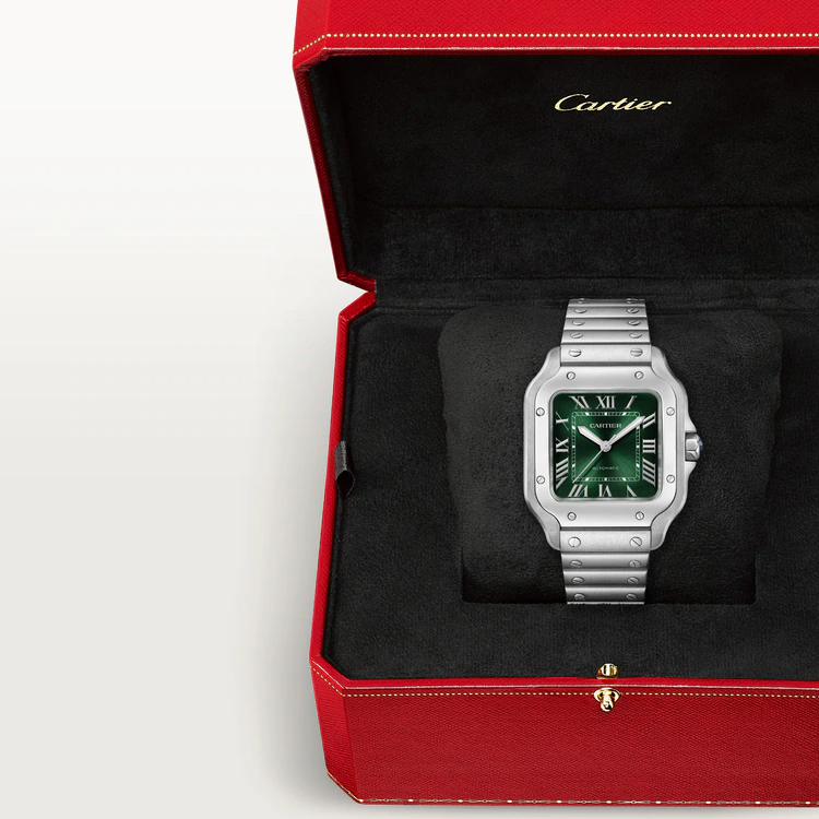 Unworn Cartier Santos de Cartier, Stainless Steel, 41.9mm x 35.1mm, Ref# WSSA0061, box and papers