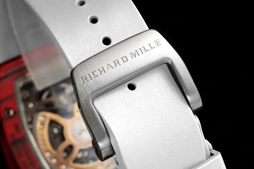 Richard Mille RM07-01 Racing Red Carbon White Rubber Strap 46mm Ladies Watch