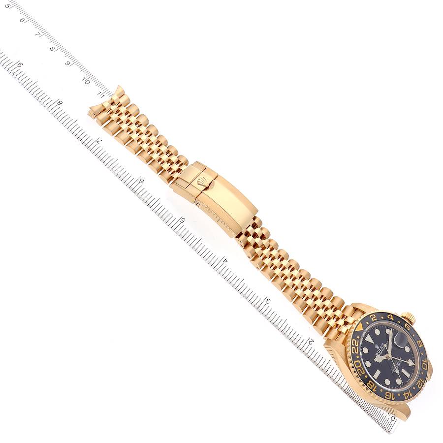 Rolex GMT Master II Black Grey Bezel Yellow Gold Ref# 126718GRNR-0001