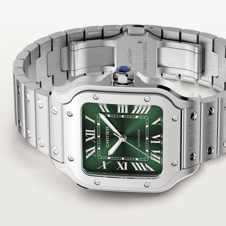 Unworn Cartier Santos de Cartier, Stainless Steel, 41.9mm x 35.1mm, Ref# WSSA0061, box and papers