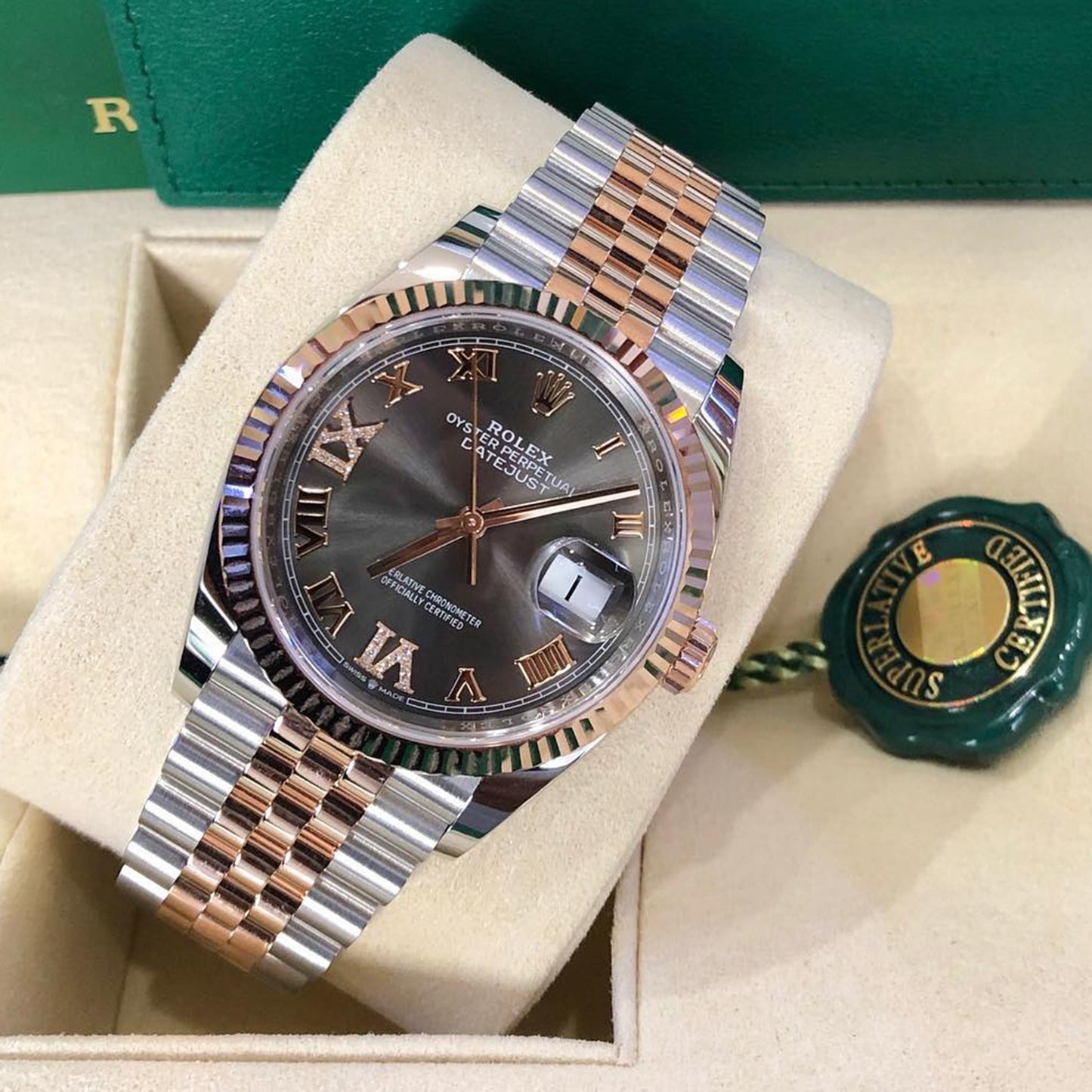 Rolex Datejust 36, 18k Everose Gold and Stainless Steel, 36mm, Ref# 126231-0023