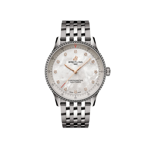 Breitling Navitimer 32, Stainless steel and 12 Diamonds, Ref# A77320E61A2A1, Unworn 2024