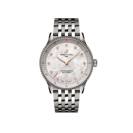 Breitling Navitimer 32, Stainless steel and 12 Diamonds, Ref# A77320E61A2A1, Unworn 2024