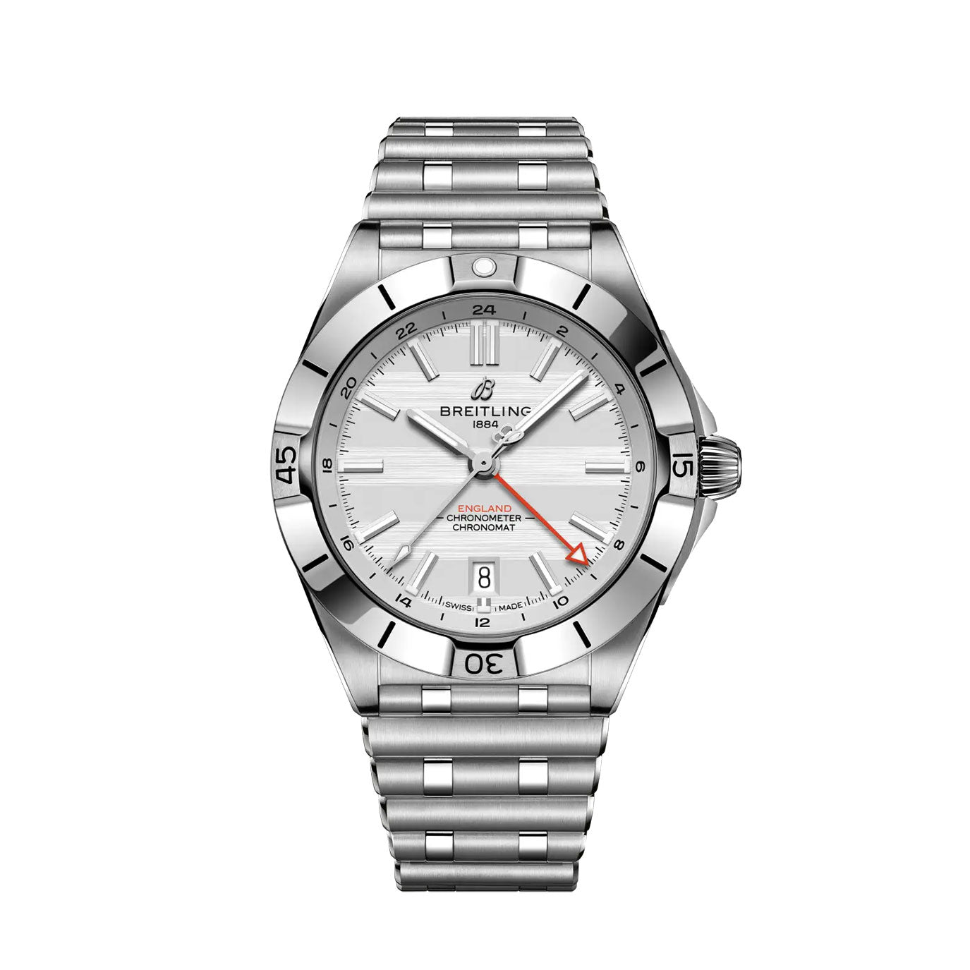Unworn Breitling Chronomat Automatic GMT 40 Six Nations England, A323985B1A1A1, box and papers