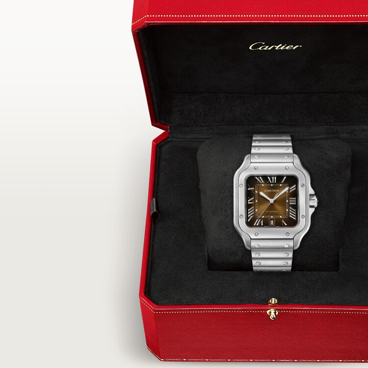 Unworn Cartier Santos de Cartier, Stainless Steel, 39.8mm, Ref# WSSA0064, box and papers