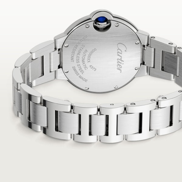 Unworn Cartier Ballon Bleu de Cartier, Stainless Steel and Diamonds, 33mm, Ref# W4BB0028, box and papers