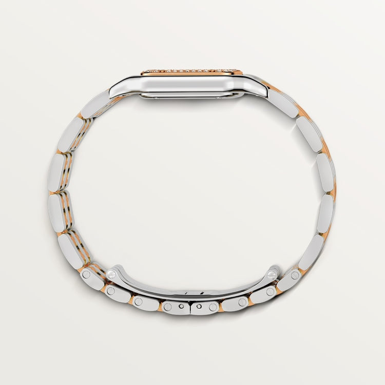 Unworn Cartier Panthère de Cartier, Stainless Steel, 18k Rose Gold and Diamonds, 29mm x 37mm, Ref# W3PN0007, box and papers