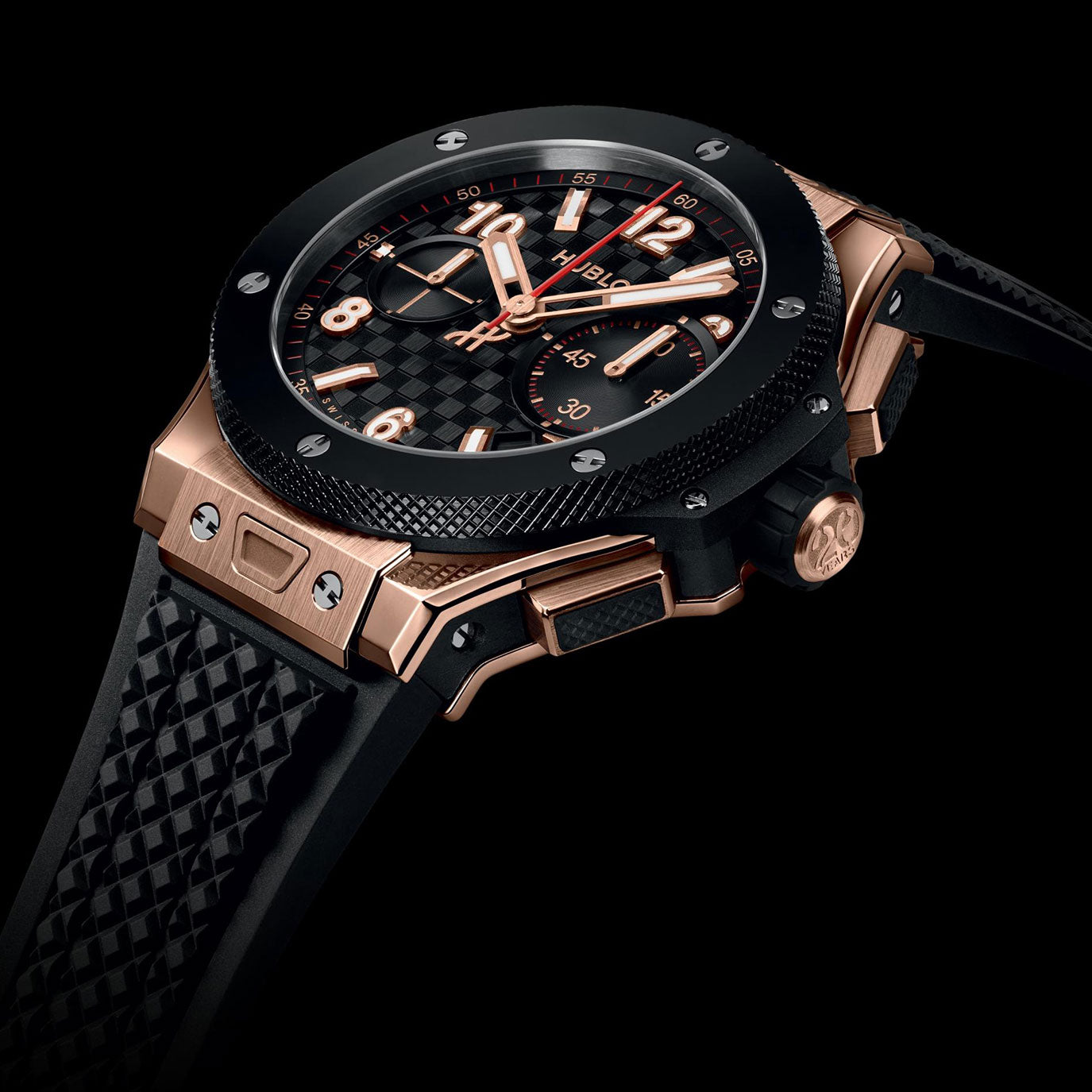 Unworn Hublot Big Bang 20th Anniversary King Gold Ceramic 43, 431.OM.1338.RX, box and papers