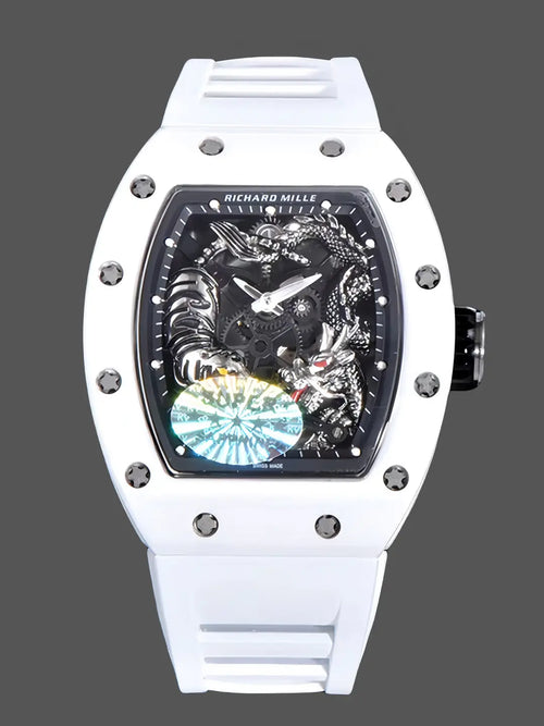 Richard Mille RM 57-01 Tourbillon Jackie Chan – White Rubber Strap