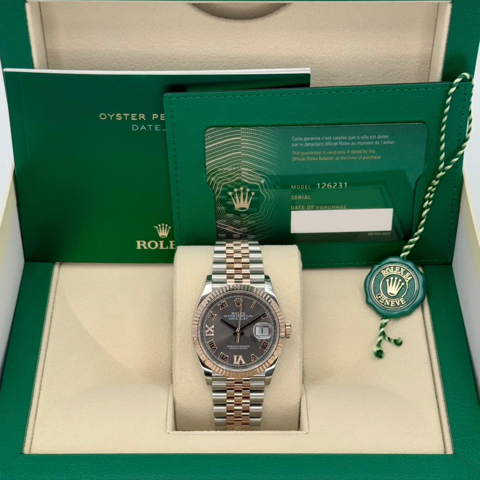 Rolex Datejust 36, 18k Everose Gold and Stainless Steel, 36mm, Ref# 126231-0023