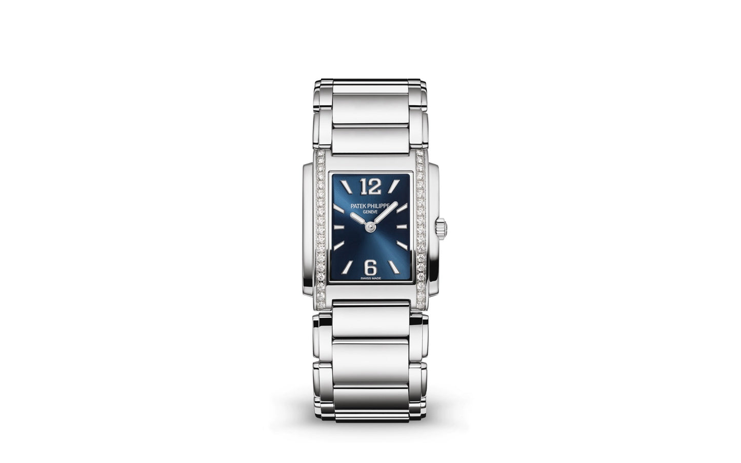 Patek Philippe Twenty~4 Quartz Ladies Watch, Stainless Steel with 36 Diamond (~0.42 ct), 25.1 x 30 mm, Ref# 4910/1200A-001