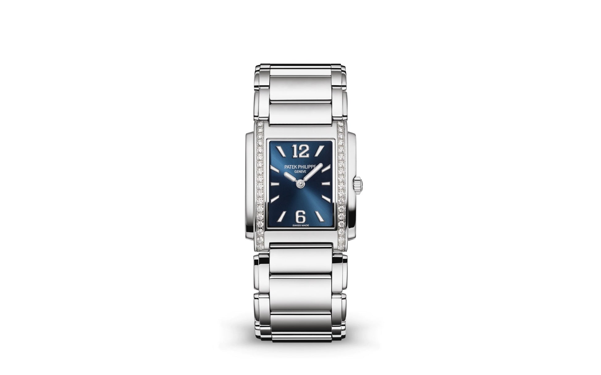 Patek Philippe Twenty~4 Quartz Ladies Watch, Stainless Steel with 36 Diamond (~0.42 ct), 25.1 x 30 mm, Ref# 4910/1200A-001