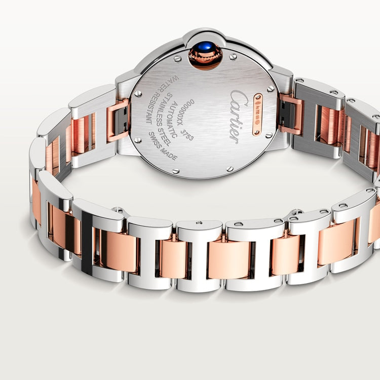 Unworn Cartier Ballon Bleu de Cartier, Stainless Steel and 18k Rose Gold, 33mm, Ref# W3BB0021, box and papers