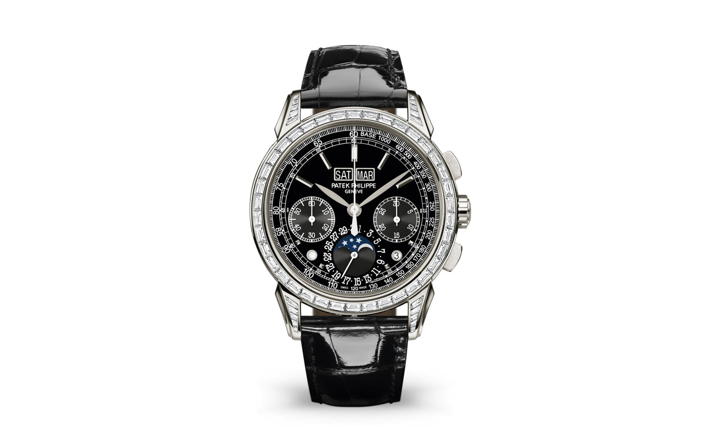 Patek Philippe Grand Complication, Platinum set with baguette diamonds, 41mm, Ref# 5271P-001