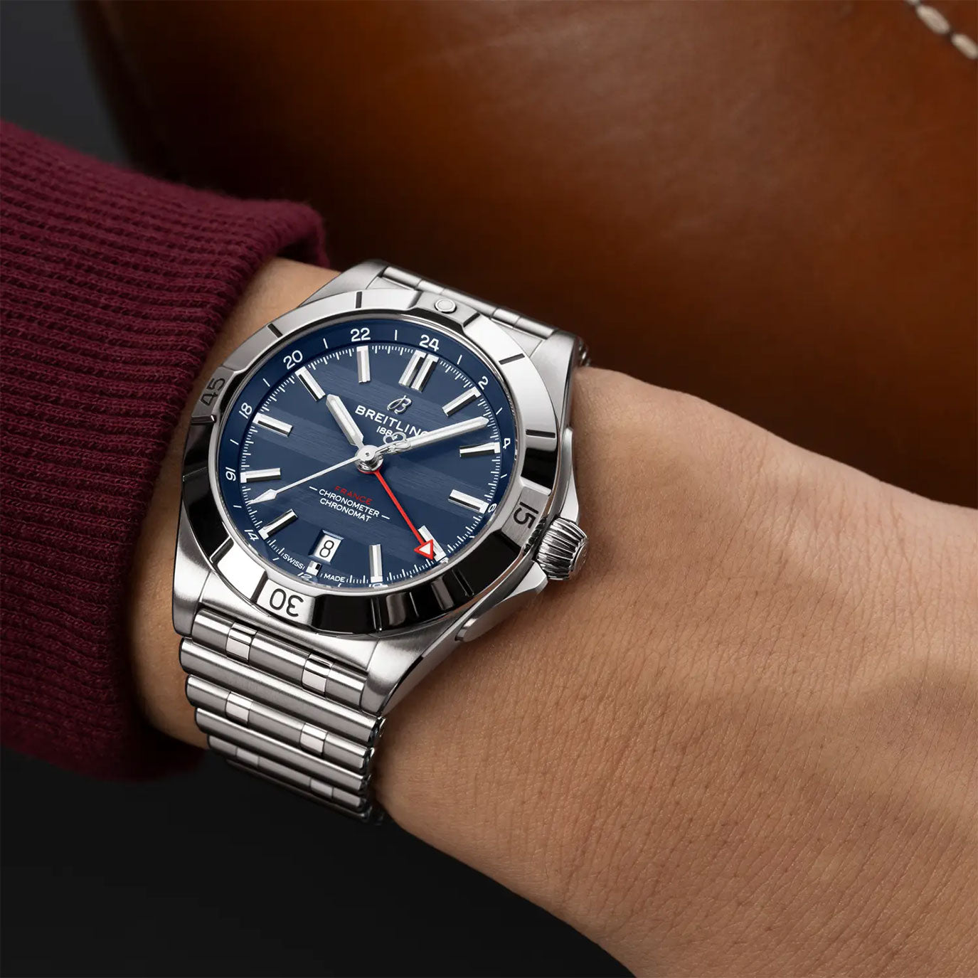 Unworn Breitling Superocean Automatic GMT 40 Six Nations France, A323989B1C1A1, box and papers