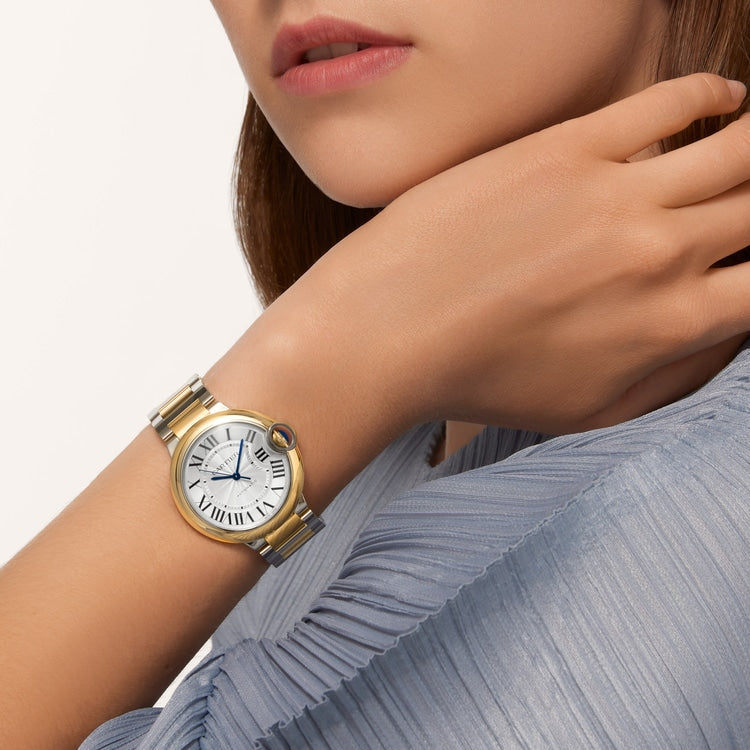 Unworn Cartier Ballon Bleu, Stainless Steel and 18k Yellow Gold, 36mm, Ladies, Ref# W2BB0038, box and papers