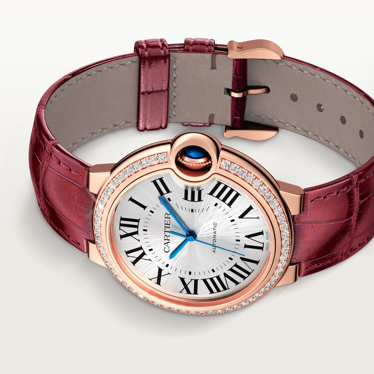 Unworn Cartier Ballon Bleu de Cartier, 18k Rose Gold with Diamond-set, 36mm, Ref# WJBB0034, box and papers