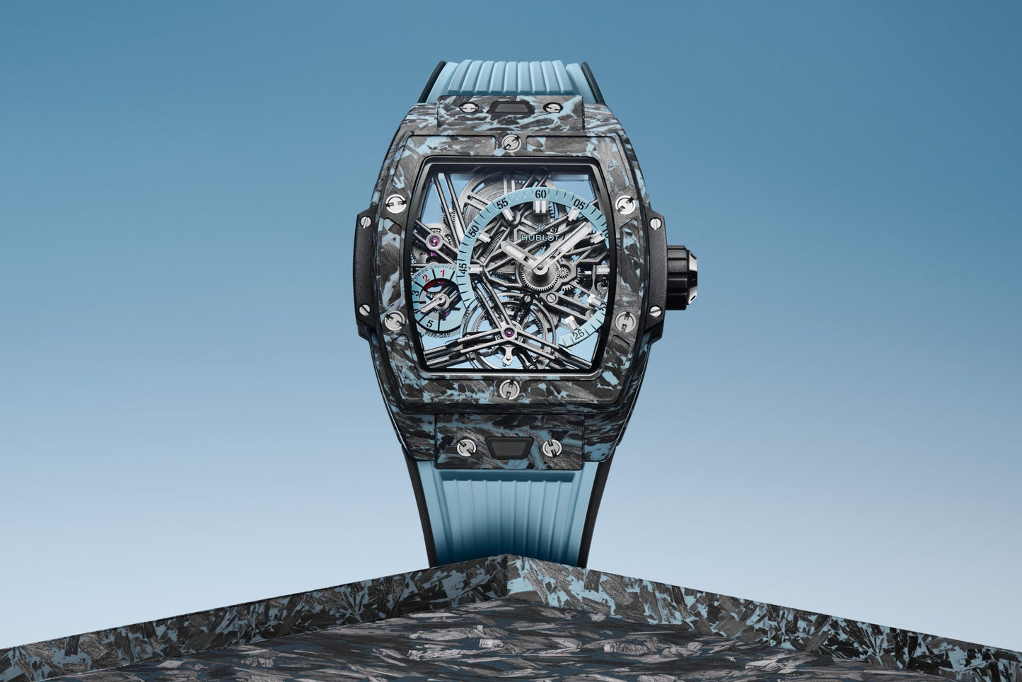Hublot, Spirit of Big Bang Tourbillon Carbon Sky Blue 42mm, Limited Edition, Ref# 645.QL.5117.RX