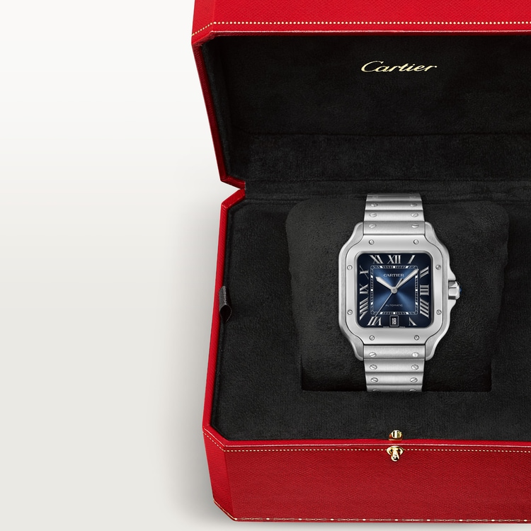 Unworn Cartier Santos de Cartier, Stainless Steel, 39.8mm, Ref# WSSA0071, box and papers