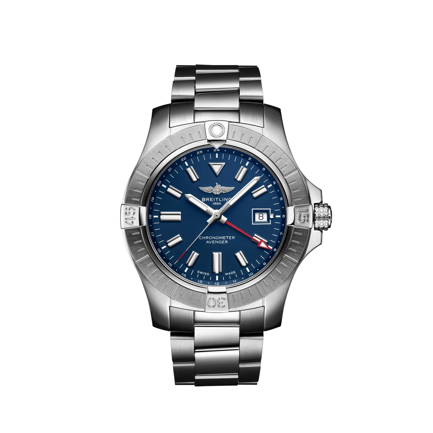 Breitling Avenger Automatic GMT 45. Stainless Steel, Ref# A32395101C1A1, Unworn 2024