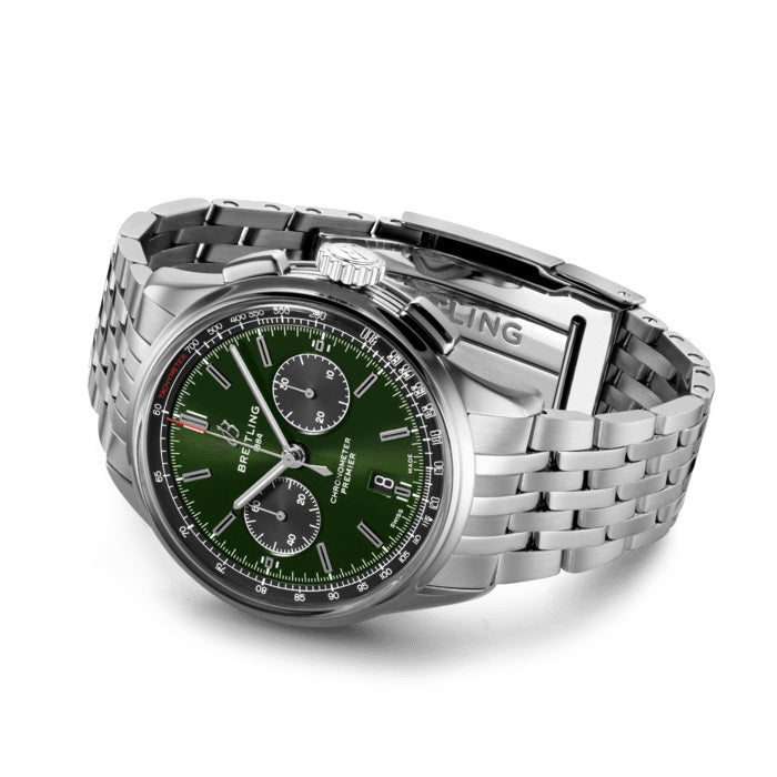 Breitling Premier B01 Chronograph 42 Stainless Steel Ref# AB0118221L1A1, box and papers