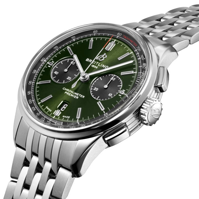Breitling Premier B01 Chronograph 42 Stainless Steel Ref# AB0118221L1A1, box and papers