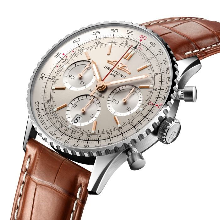 Breitling Navitimer B01 Chronograph 41 Stainless Steel Ref# AB0139211G1P1, box and papers