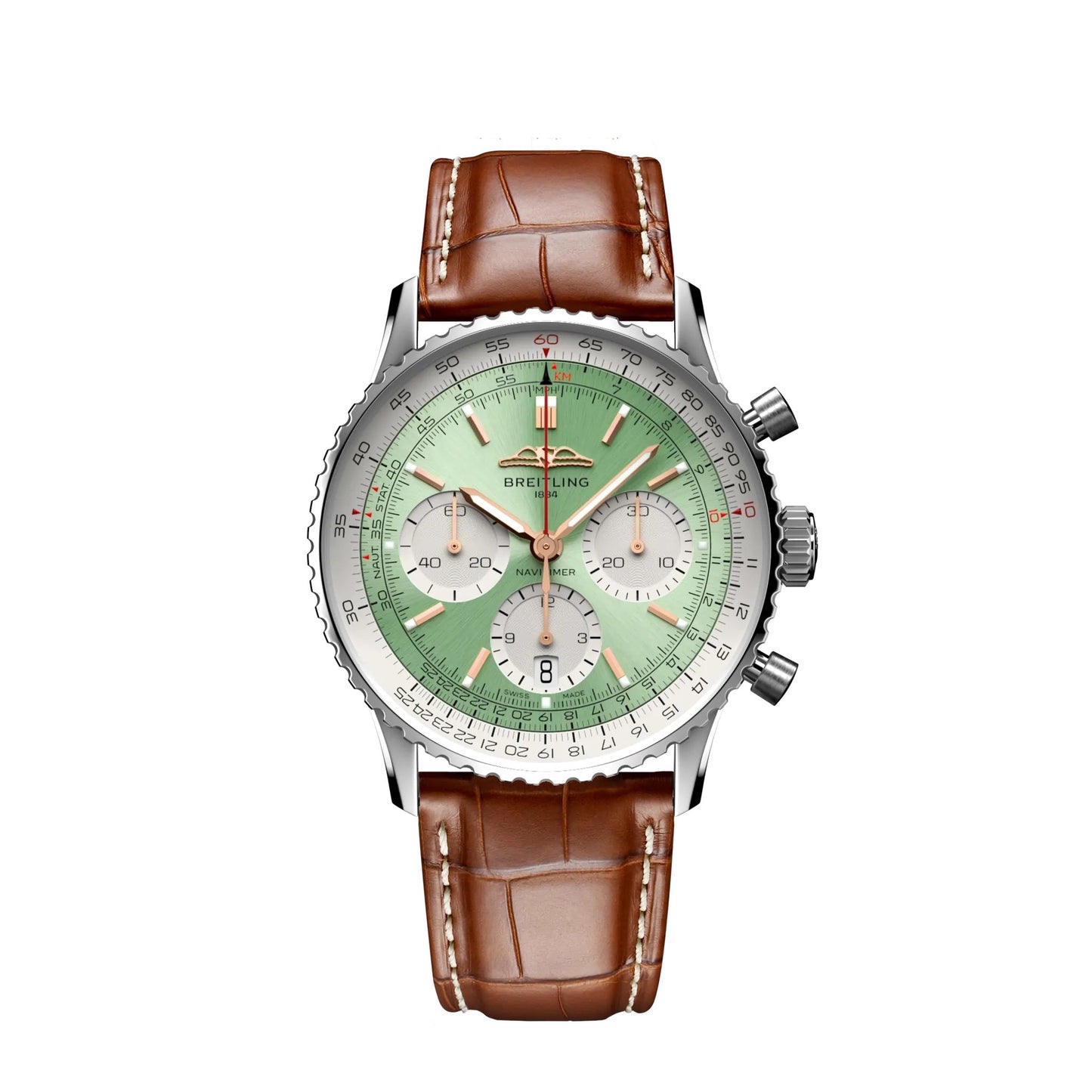 Breitling Navitimer B01 Chronograph 41 Stainless Steel Ref# AB0139211L1P1, box and papers