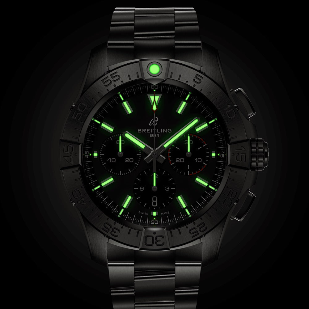 Unworn Breitling Avenger B01 Chronograph 44 Ref# AB0147101B1A1, box and papers