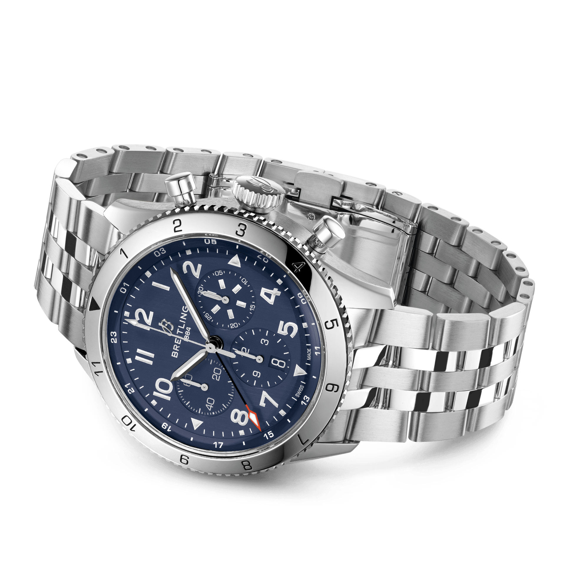 Breitling Classic AVI B04 Chronograph GMT 46 Tribute to Vought F4U Corsair, Stainless Steel, Ref# AB04451A1C1A1, Unworn 2024