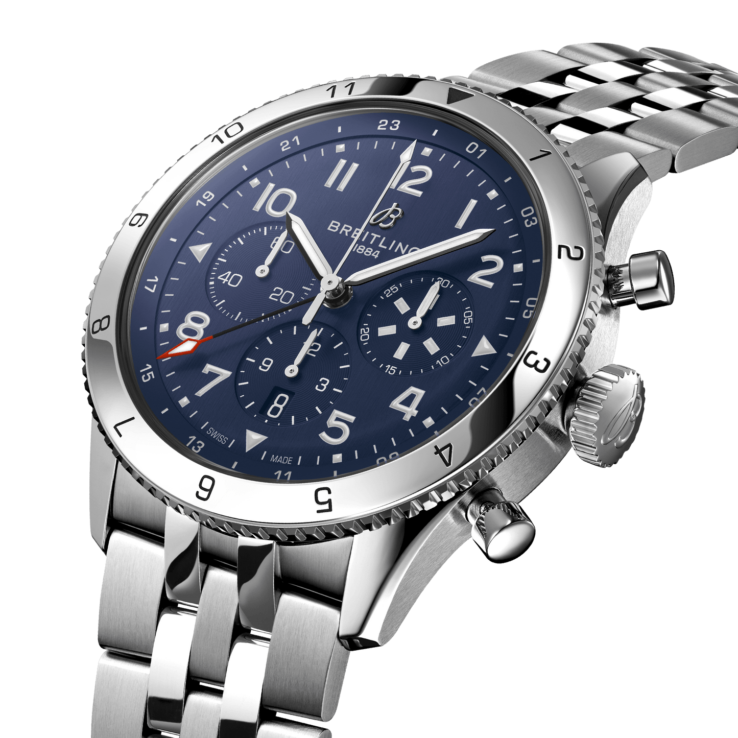 Breitling Classic AVI B04 Chronograph GMT 46 Tribute to Vought F4U Corsair, Stainless Steel, Ref# AB04451A1C1A1, Unworn 2024