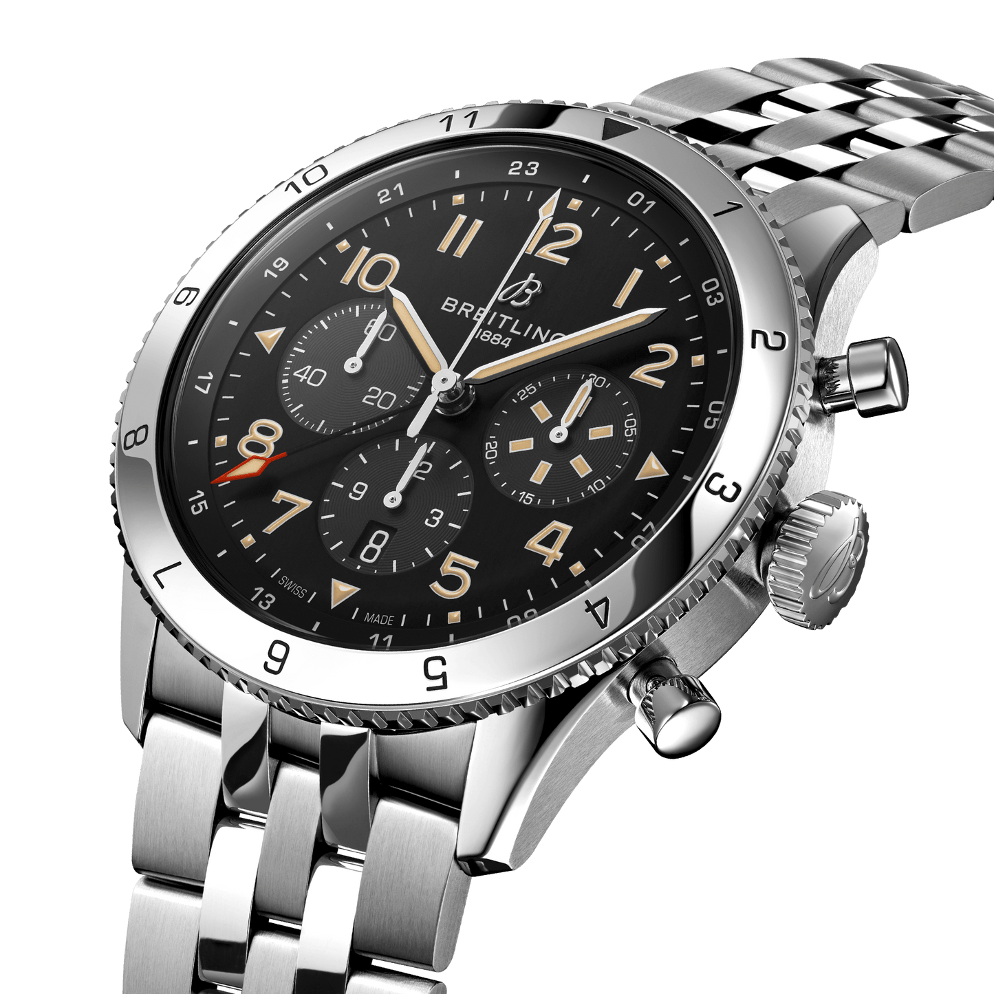 Breitling Classic AVI B04 Chronograph 46 P-51 Mustang, Stainless Steel, Ref# AB04453A1B1A1, Unworn 2024