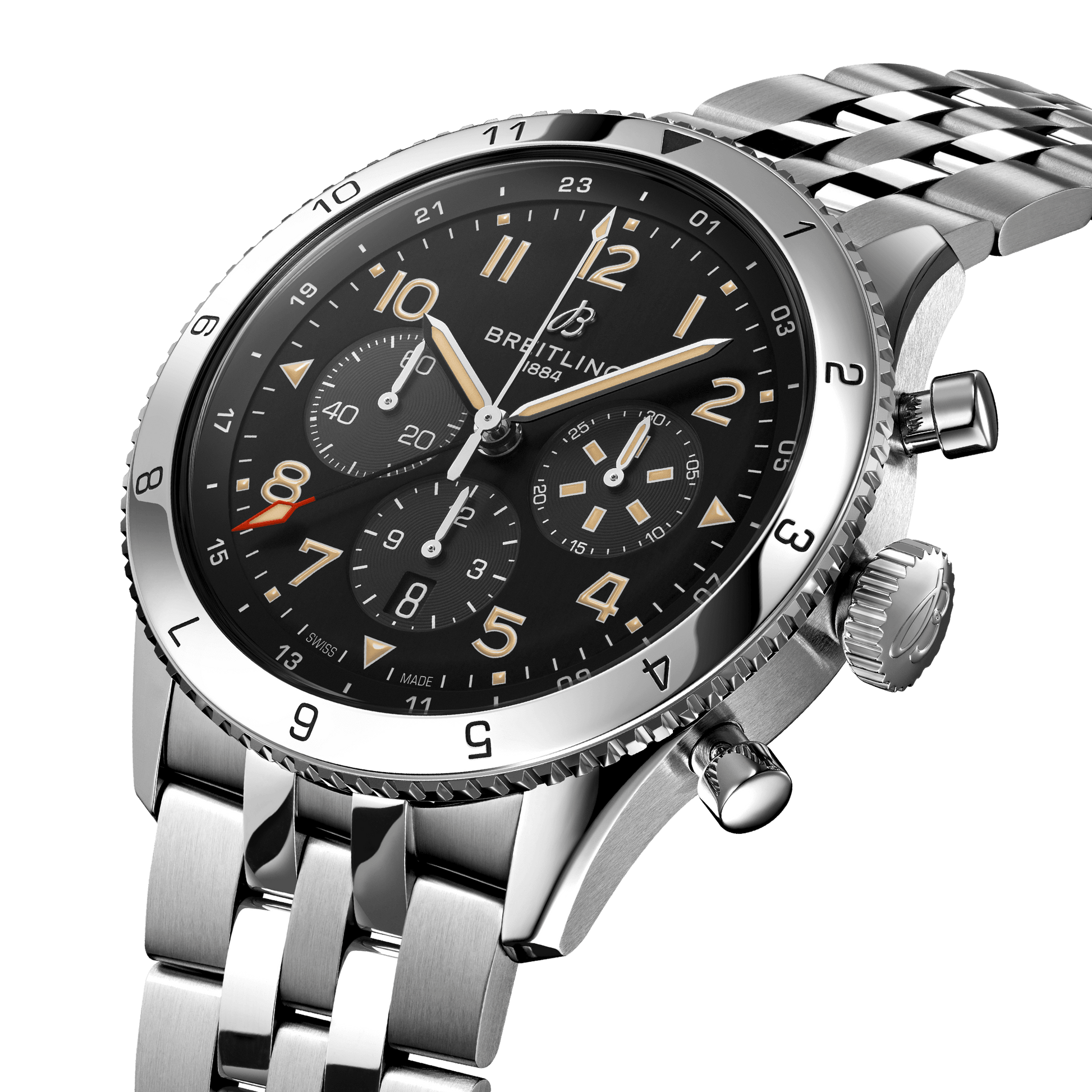 Breitling Classic AVI B04 Chronograph 46 P-51 Mustang, Stainless Steel, Ref# AB04453A1B1A1, Unworn 2024