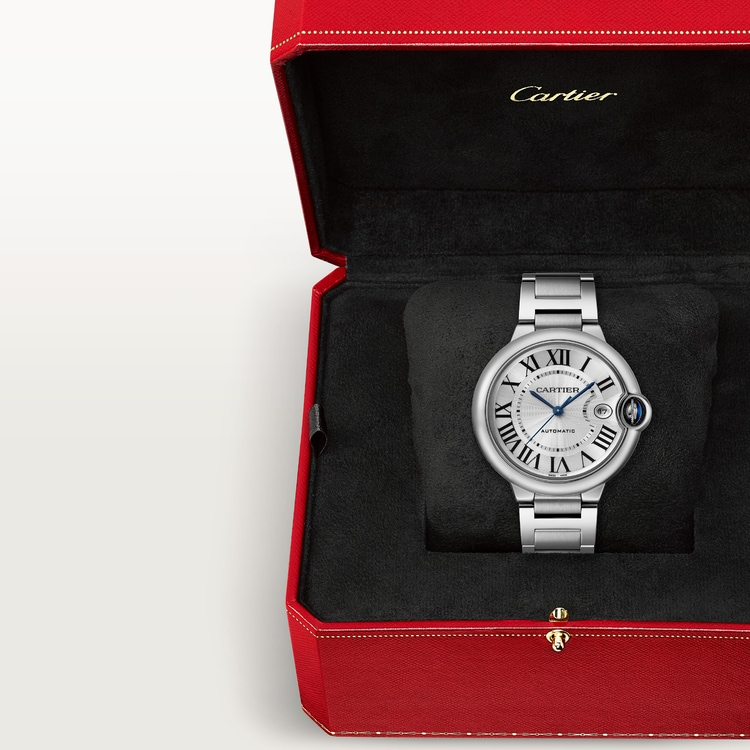 Unworn Cartier Ballon Bleu de Cartier, Stainless Steel, 33mm, Ref# WSBB0044, box and papers