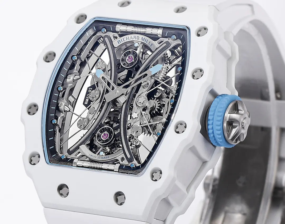 Richard Mille RM053-01 Pablo MacDonough Skeleton Dial White Rubber Strap