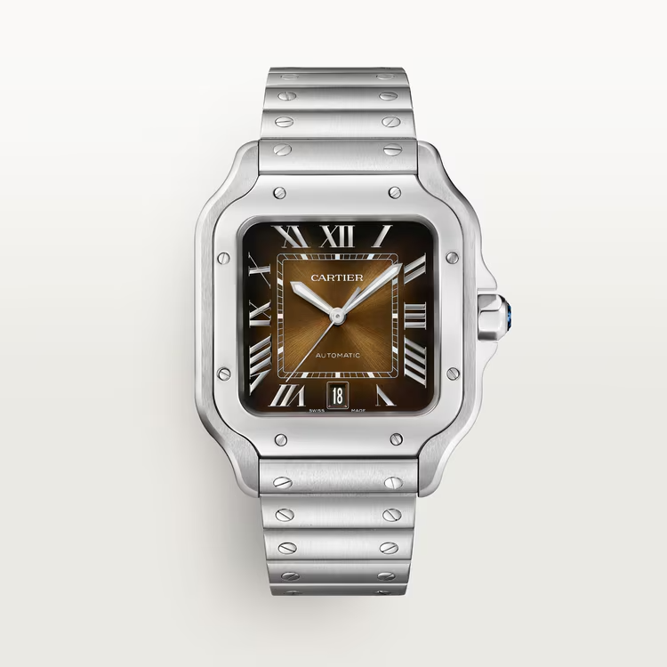 Unworn Cartier Santos de Cartier, Stainless Steel, 39.8mm, Ref# WSSA0064, box and papers