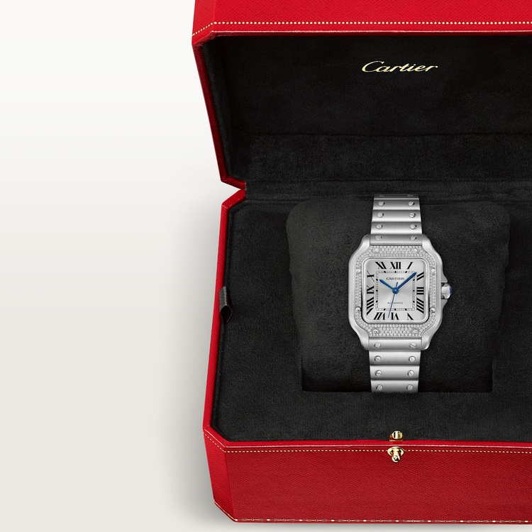 Unworn Cartier Santos de Cartier, Stainless Steel, 35.1mm, Ref# W4SA0005, box and papers