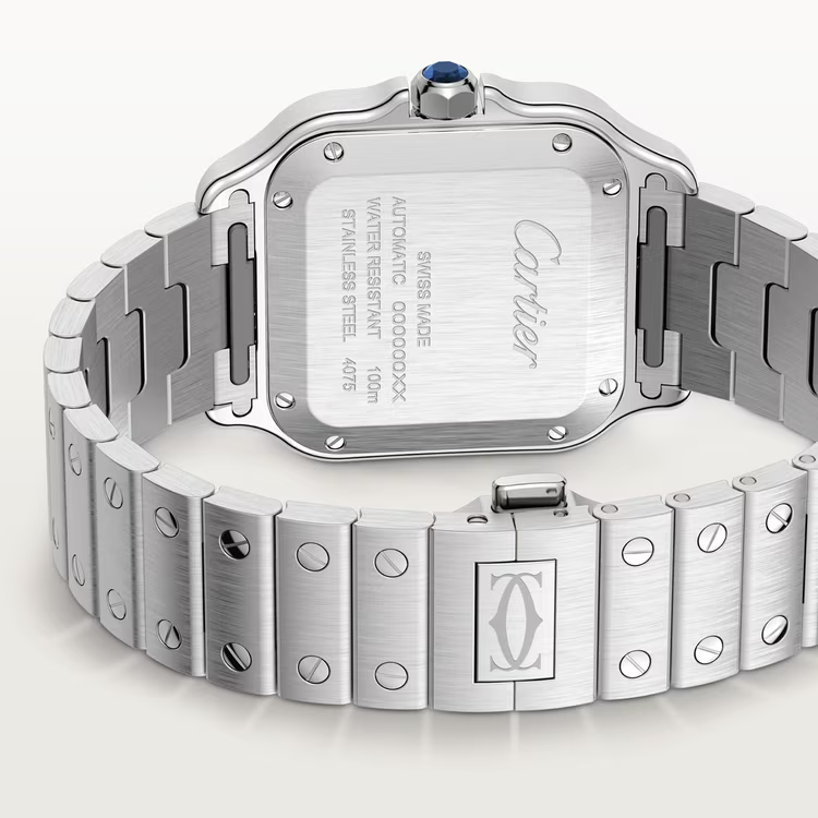 Unworn Cartier Santos de Cartier, Stainless Steel, 41.9mm x 35.1mm, Ref# WSSA0061, box and papers