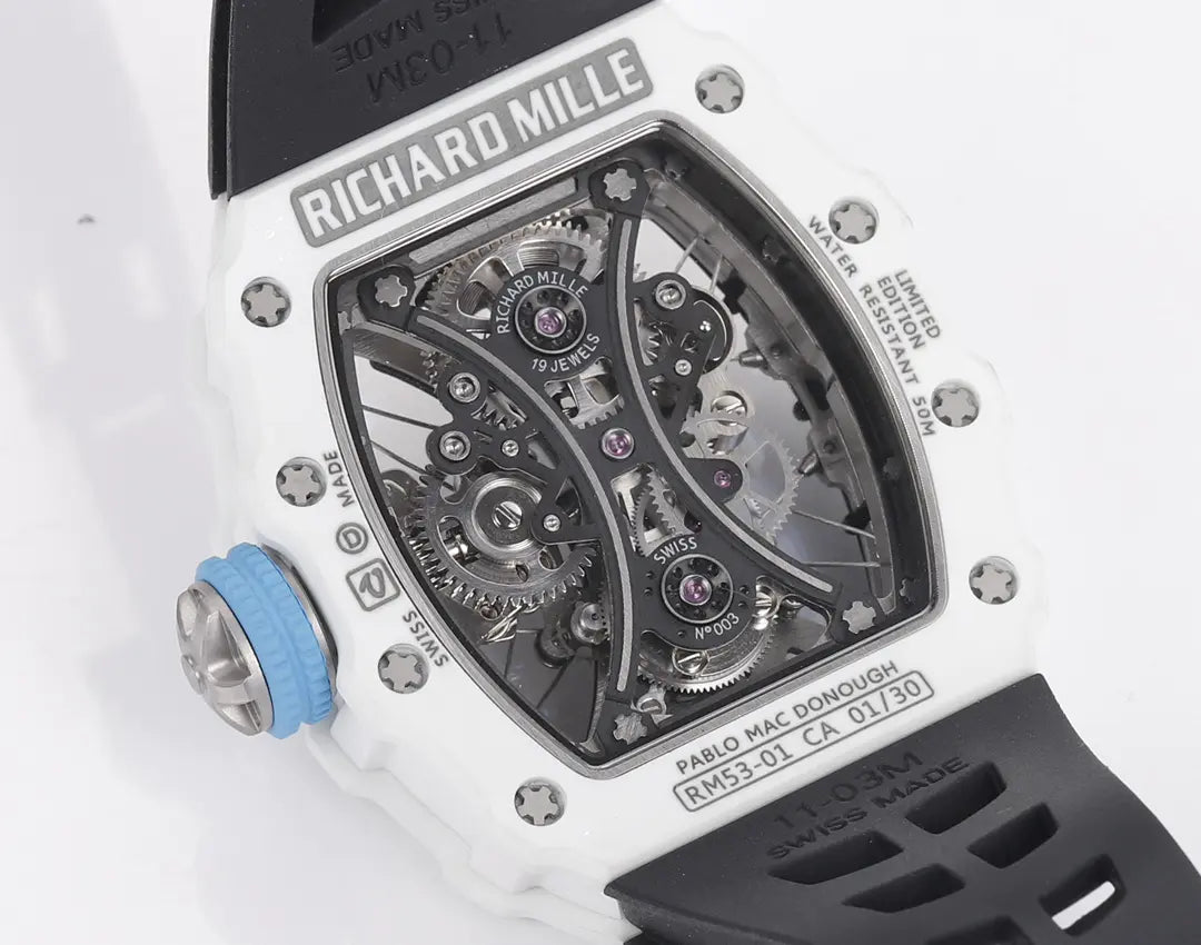 Richard Mille RM 53-01 Pablo MacDonough Skeleton Dial Black Rubber Strap