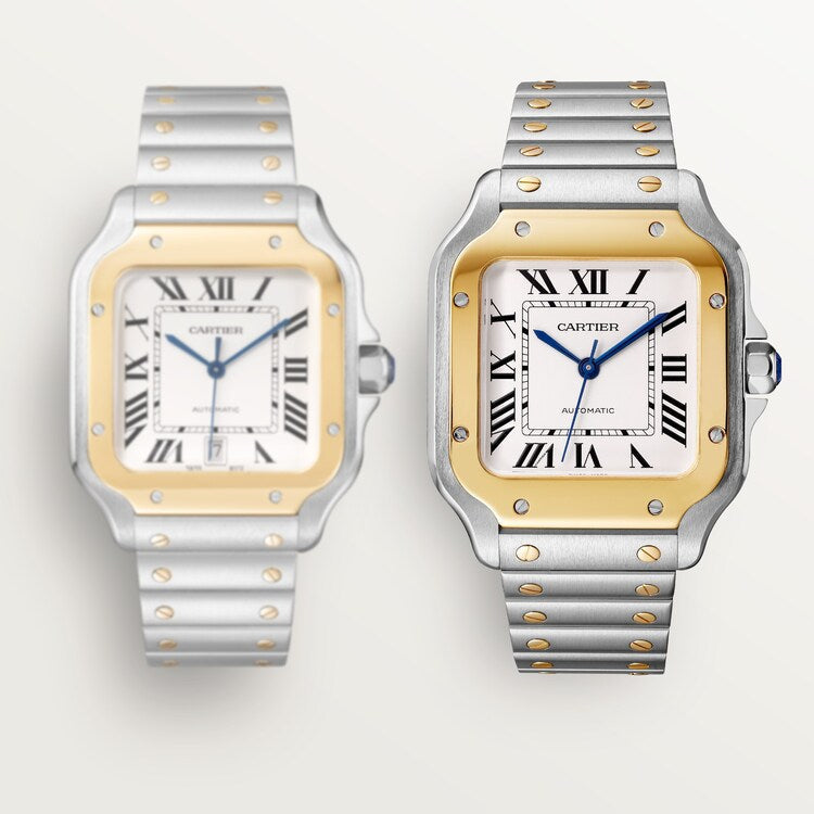 Unworn Cartier Santos de Cartier, Stainless Steel and 18k Yellow Gold, 39.8mm, Ref# W2SA0009, box and papers