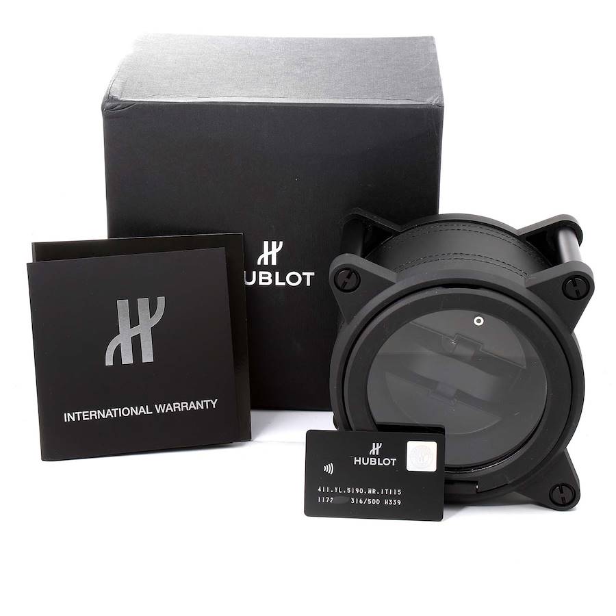 Hublot Big Bang Unico Carbon Chronograph Mens Watch 411.YL Box Papers