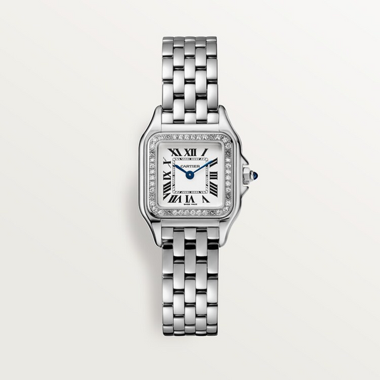 Unworn Cartier Panthère de Cartier Small, Stainless Steel, Diamonds, 23mm x 30mm, Ref# W4PN0016, box and papers