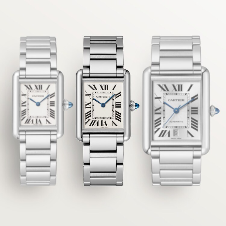 Unworn Cartier Tank Must de Cartier, Large Stainless Steel, 33.7mm x 25.5mm, Ref# WSTA0106, box and papers