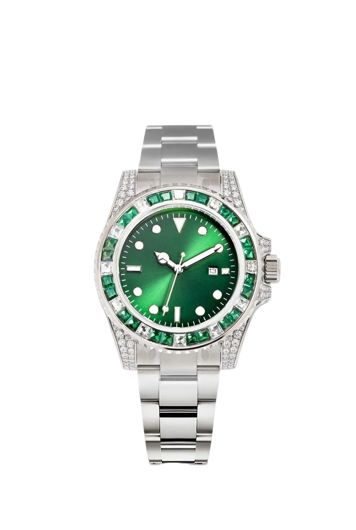Rolex Submariner Date, 18K White Gold Diamonds Emerald UNWORN, 40mm