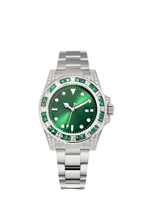 Rolex Submariner Date, 18K White Gold Diamonds Emerald UNWORN, 40mm