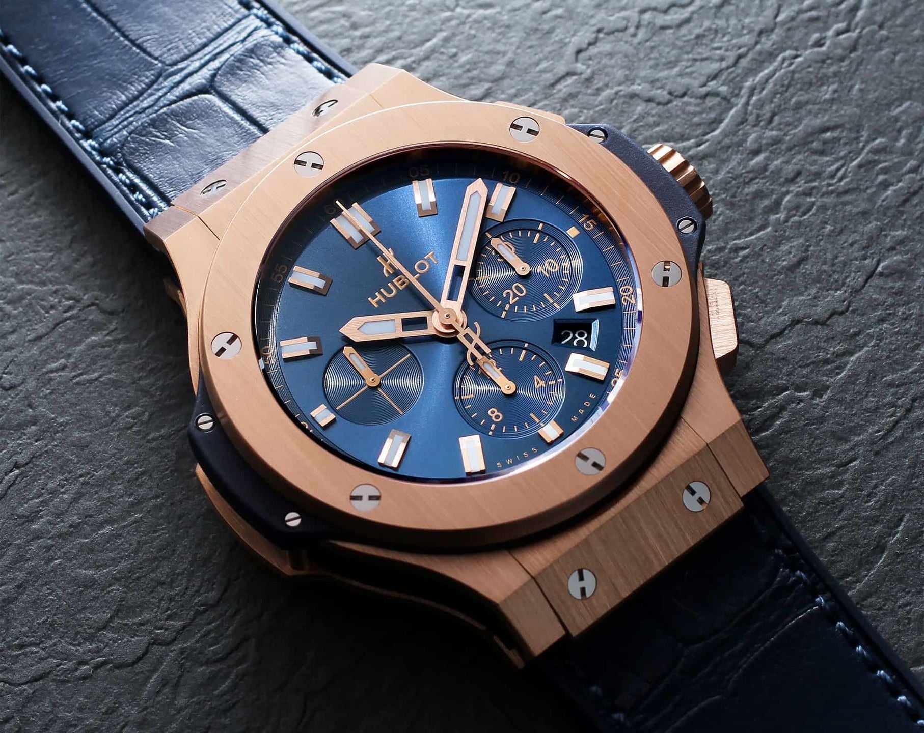 Hublot Big Bang Gold Blue 44mm, 18kt Rose Gold, Ref# 301.PX.7180.LR, Unworn 2025