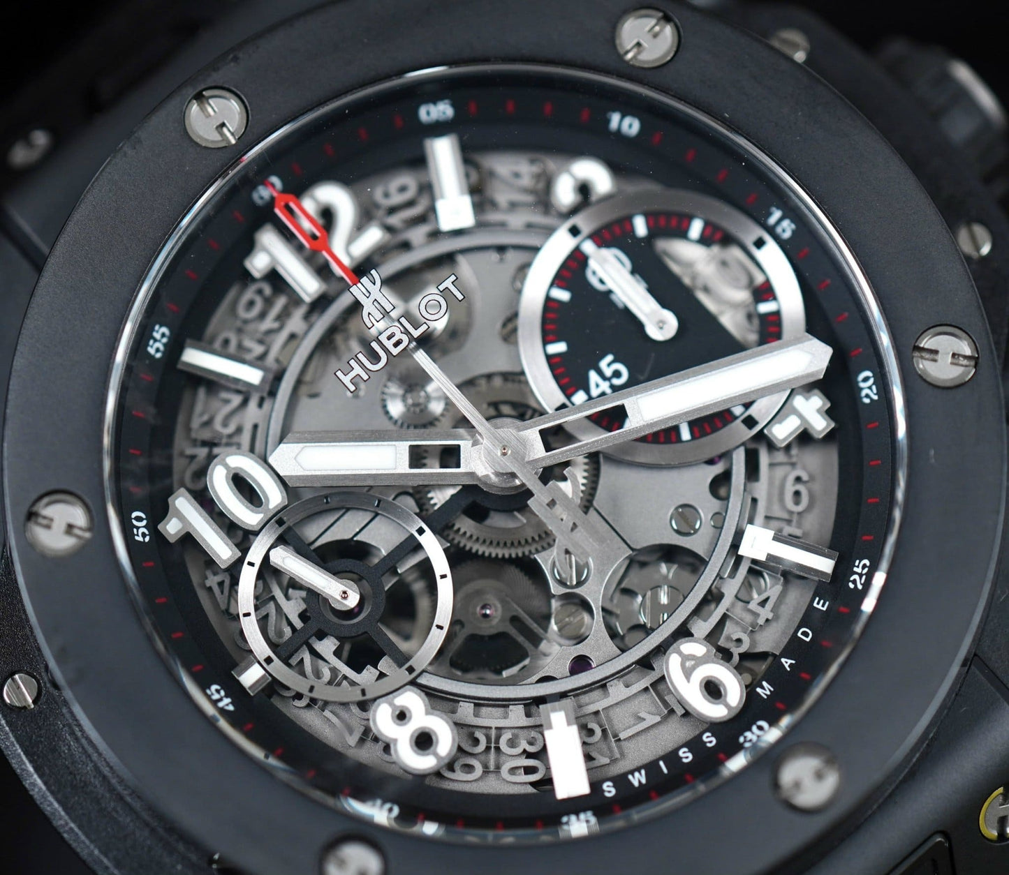 Hublot Big Bang Automatic Chronograph, 45mm, Black Ceramic, Ref# 411.CI.1170.RX, Unworn 2025