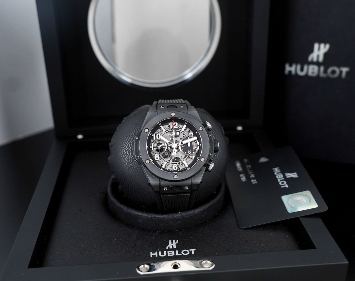 Hublot Big Bang Automatic Chronograph, 45mm, Black Ceramic, Ref# 411.CI.1170.RX, Unworn 2025