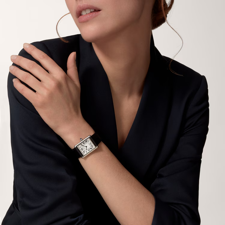 Unworn Cartier Tank Must de Cartier, Large Stainless Steel, 33.7mm x 25.5mm, Ref# WSTA0109, box and papers