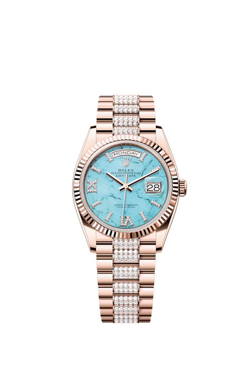 Rolex Day-Date 36, 18k Everose Gold with Diamond-set, 36mm, Ref# 128235-0065